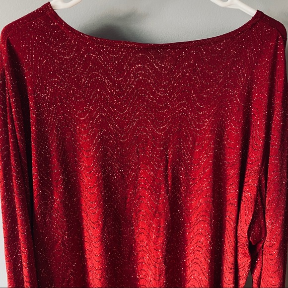 Notations red sparkly long sleeve tunic - Picture 6 of 7